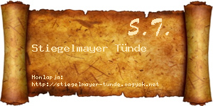 Stiegelmayer Tünde névjegykártya